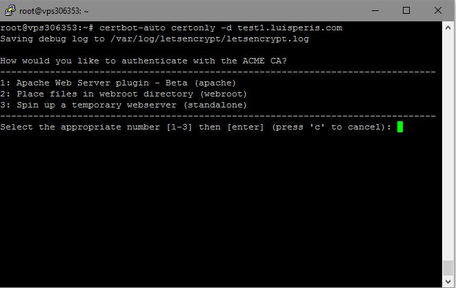 let's encrypt error apache