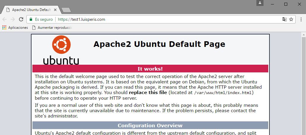 let's encrypt funcionando