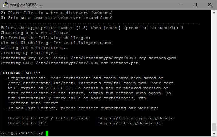 let's encrypt manualmente