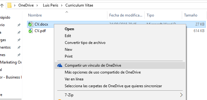 OneDrive Compartir Enlace