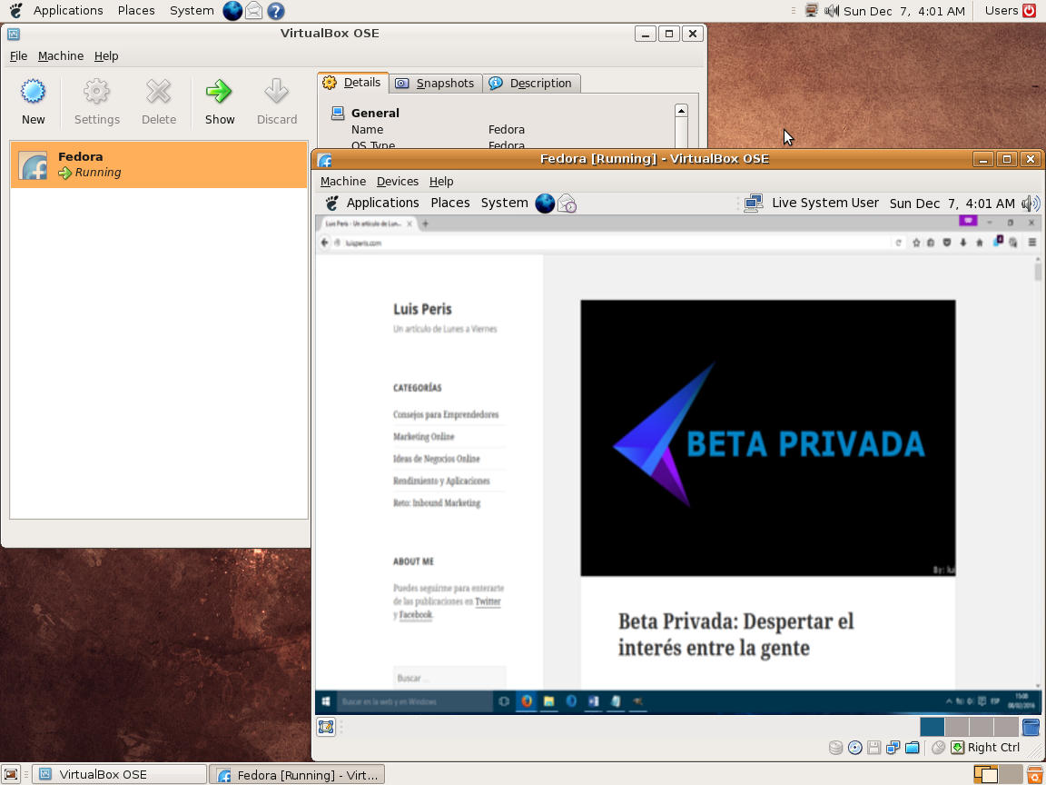 VirtualBox Linux