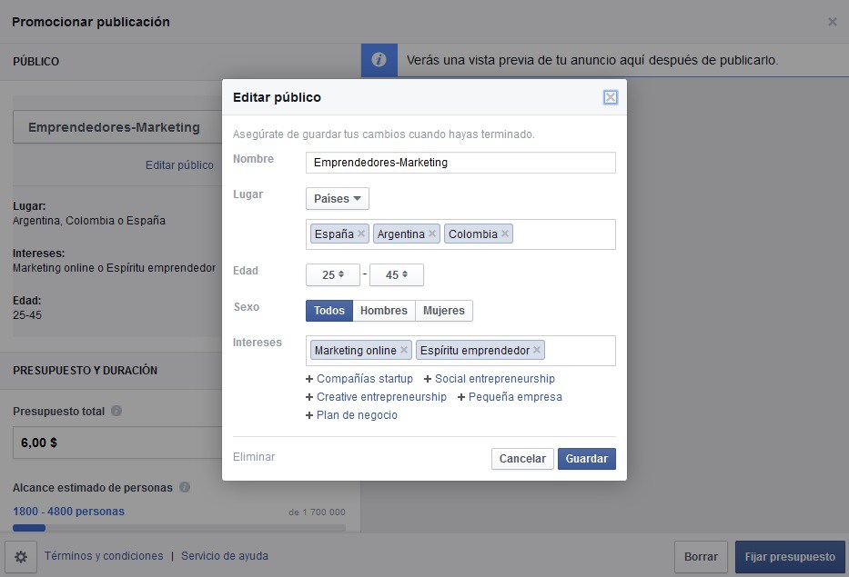 Facebook Ads Público Objetivo