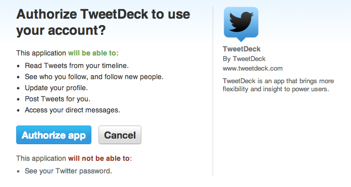 app twitter autorizacion