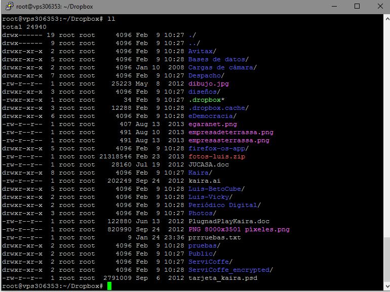 sincronizar dropbox vps